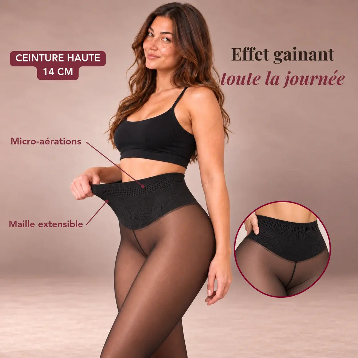 Collant polaire effet jambes nues
